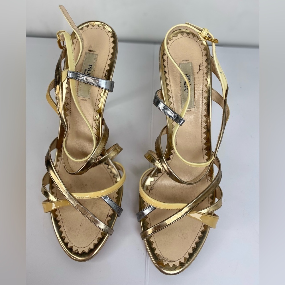 Prada Metallic Gold and Silver Heels - Picture 3 of 12